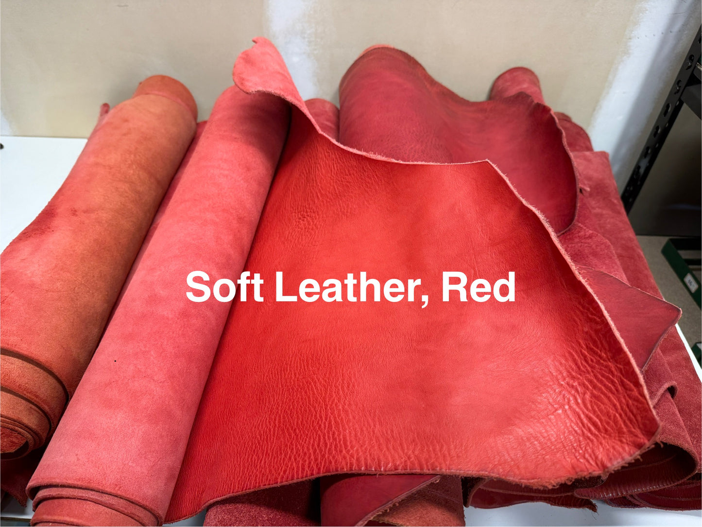 Soft Leather, Vegetable-Tanned Leather,Red