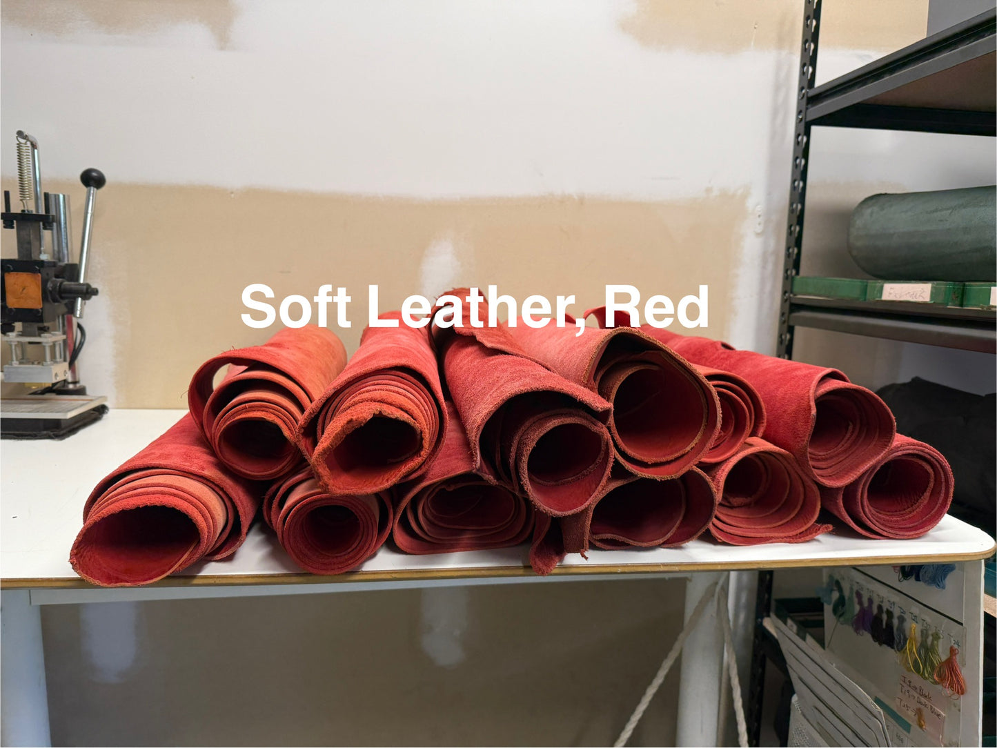 Soft Leather, Vegetable-Tanned Leather,Red