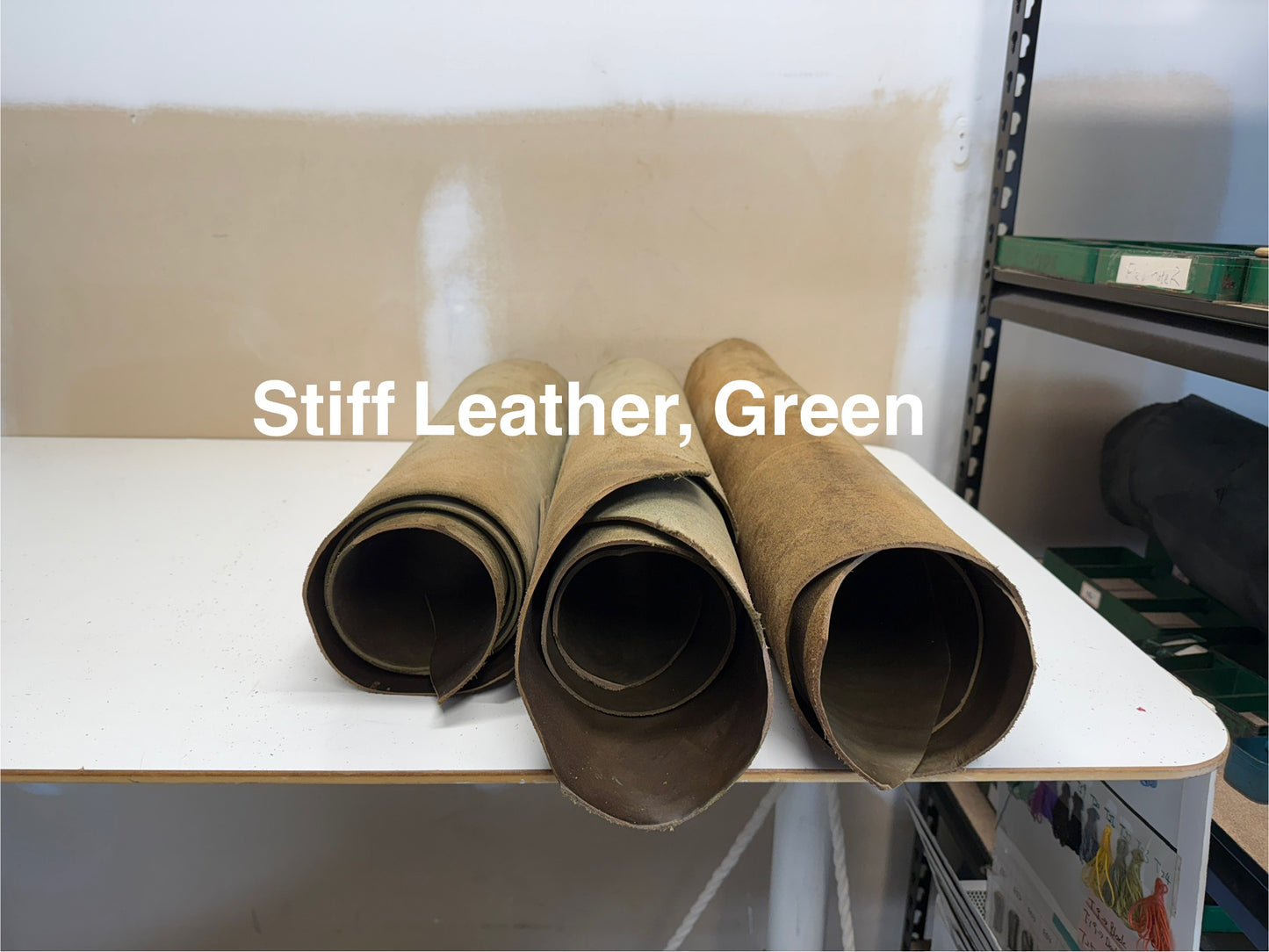 Stiff leather,Vegetable-Tanned Leather, Green